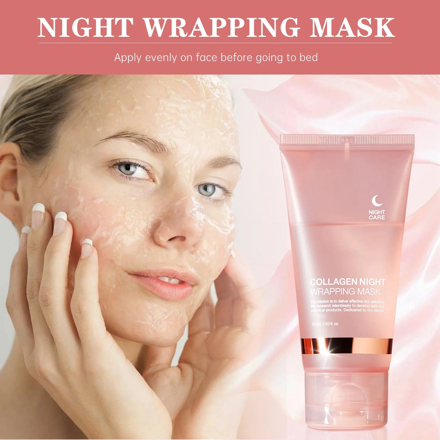 Collagen Night Wrapping Face Mask 75ml Deep Hydration, Firming, Elasticity & Anti-Sagging Skin Care Treatment