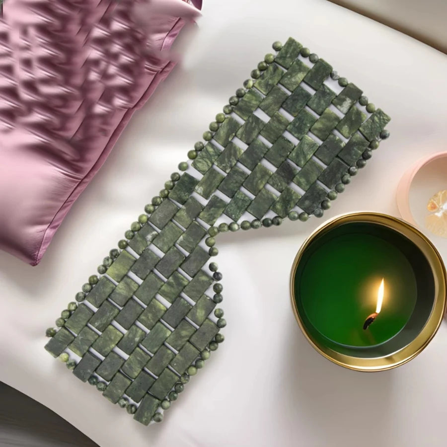Natural Jade Face & Eye Mask Hot & Cold Stone Therapy for Relaxing Facial Massage & Skincare