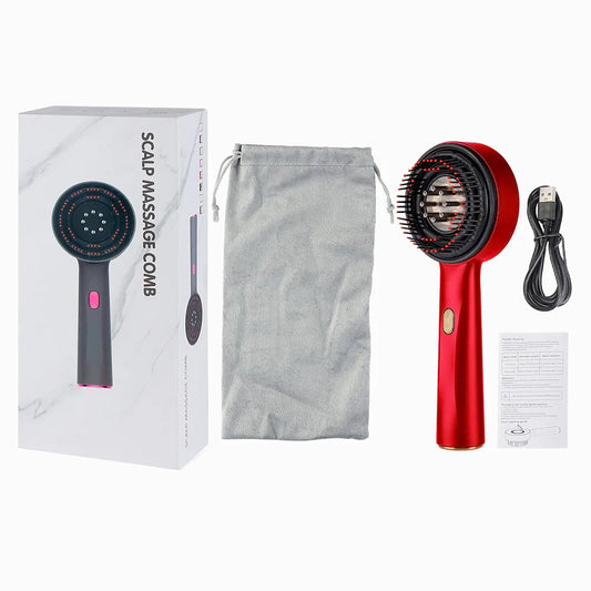 Electric Vibration Massage Comb Red Light Therapy Scalp Brush for Hair Growth, Anti Hair Loss & Hair Oil Applicator