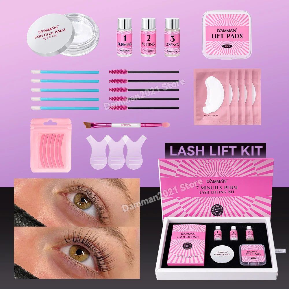 Damman Professional Lash Lift Kit  Long Lasting Eyelash Perm & Curling Set for Salon or Home Use