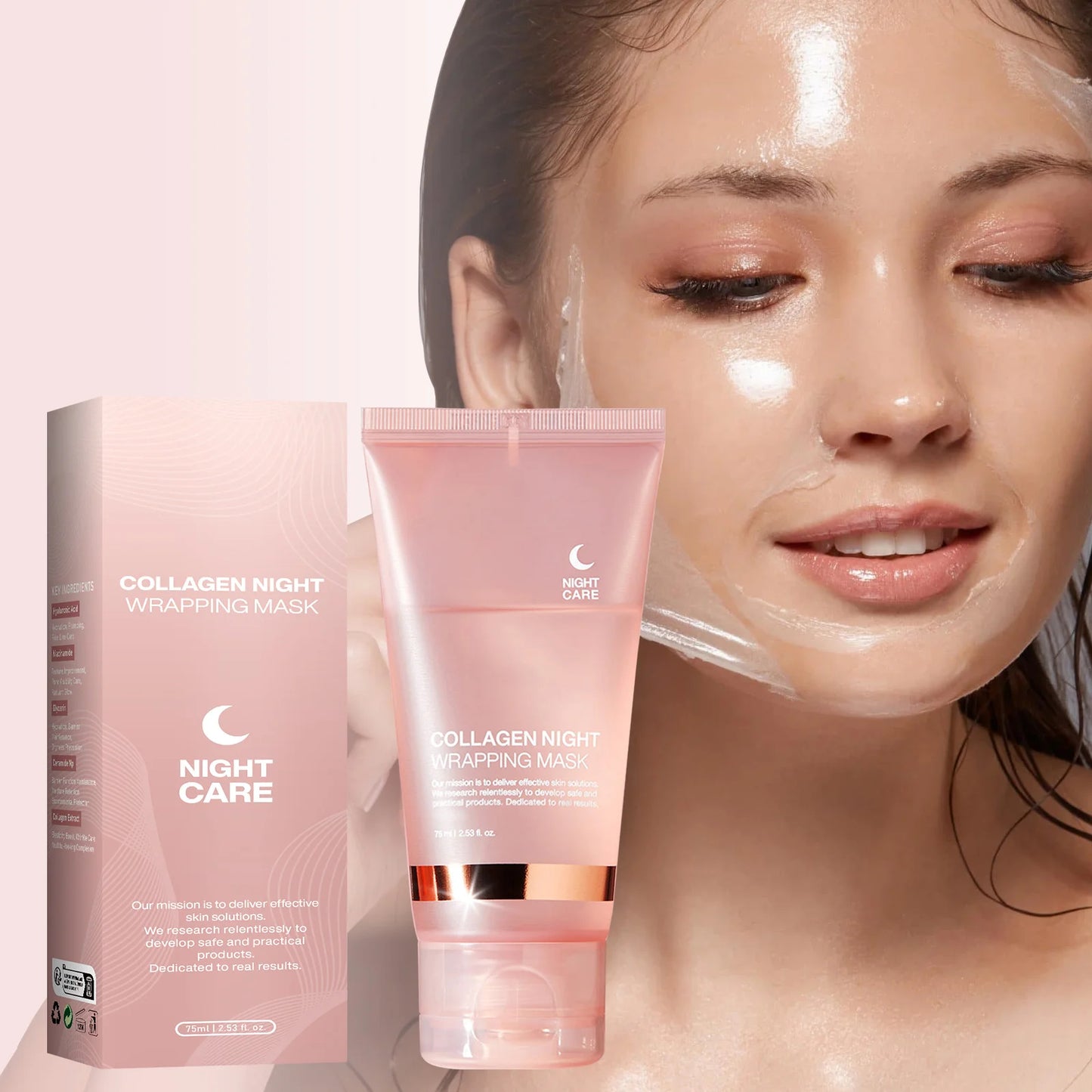 Collagen Night Wrapping Face Mask 75ml  Deep Hydration, Firming, Elasticity & Anti-Sagging Skin Care Treatment