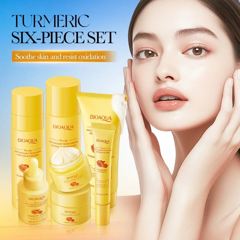 Turmeric Skin Care 6-Piece Set – Brighten, Hydrate & Revitalize for Soft, Smooth, Glowing Skin