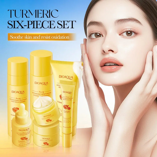 Turmeric Skin Care 6-Piece Set – Brighten, Hydrate & Revitalize for Soft, Smooth, Glowing Skin