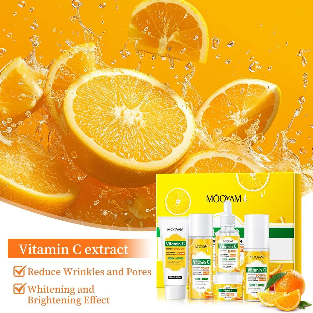 Vitamin C Skincare Set Anti-Wrinkle, Firming & Hydrating Face Care Kit for All Skin Types