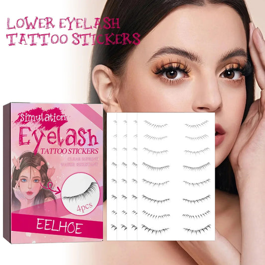 Lower Eyelash Tattoo Stickers – Temporary Fake Lashes Makeup Patch, Natural Lifelike False Lashes for Extension & Everyday Look