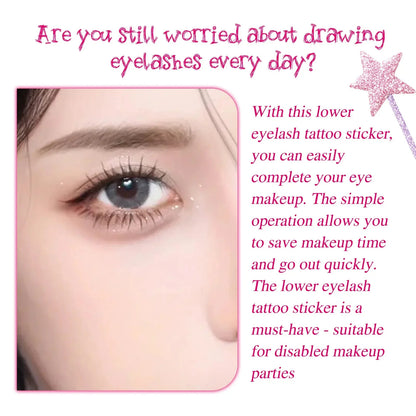 Lower Eyelash Tattoo Stickers – Temporary Fake Lashes Makeup Patch, Natural Lifelike False Lashes for Extension & Everyday Look