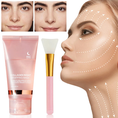 Collagen Night Wrapping Face Mask 75ml  Deep Hydration, Firming, Elasticity & Anti-Sagging Skin Care Treatment