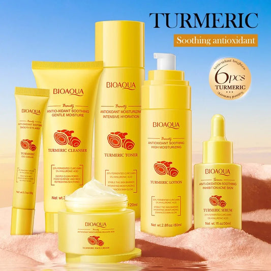 Turmeric Skin Care 6-Piece Set – Brighten, Hydrate & Revitalize for Soft, Smooth, Glowing Skin