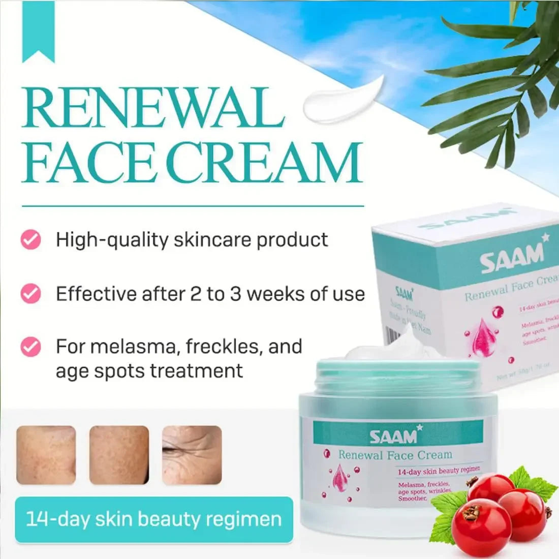 SAAM Face Renewal Cream 50g  Hydrating, Firming & Anti-Aging Skincare