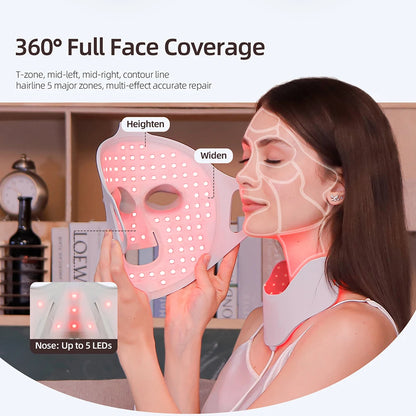 LED Facial Mask 7 Colors  Red Light, Infrared Skin Rejuvenation, Acne Removal & Anti Wrinkle Device