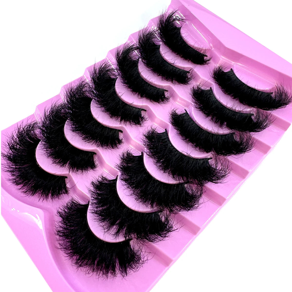 7 Pairs 3D Mink Lashes (15–25mm) – Bulk Faux Mink Eyelashes with Custom Box, Wispy Natural Look, Short Strip Lashes