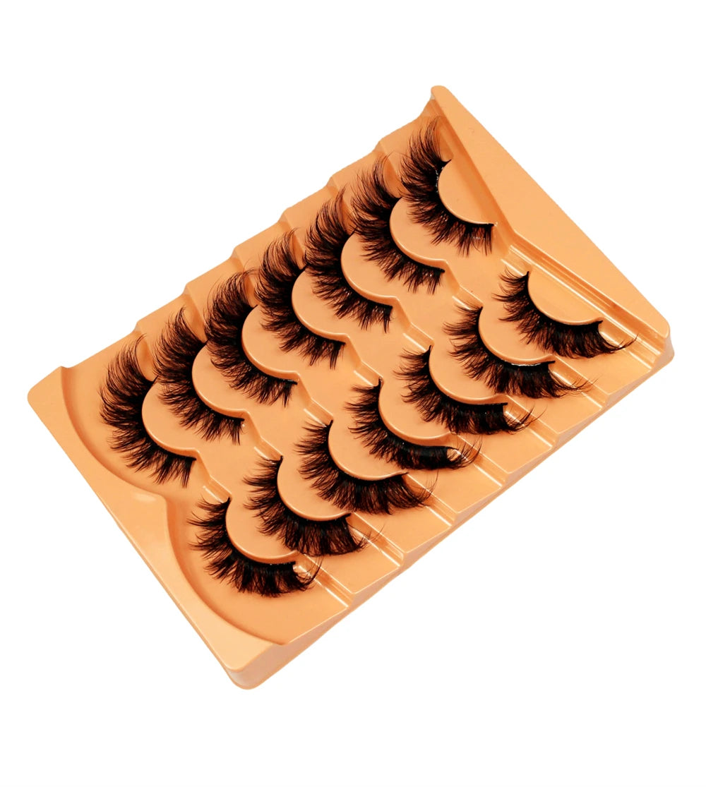 63 Pairs Cat Eye Lashes (9 Packs) – Wispy Manga Effect 5D Fluffy False Eyelashes with Winged Ends, Feather-Light Natural Look, Easy to Apply