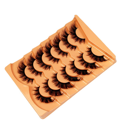 63 Pairs Cat Eye Lashes (9 Packs) – Wispy Manga Effect 5D Fluffy False Eyelashes with Winged Ends, Feather-Light Natural Look, Easy to Apply