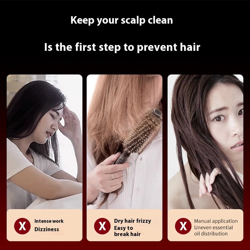 Electric Vibration Massage Comb Red Light Therapy Scalp Brush for Hair Growth, Anti Hair Loss & Hair Oil Applicator