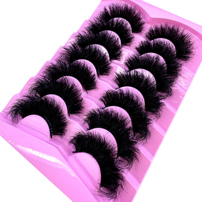 7 Pairs 3D Mink Lashes (15–25mm) – Bulk Faux Mink Eyelashes with Custom Box, Wispy Natural Look, Short Strip Lashes