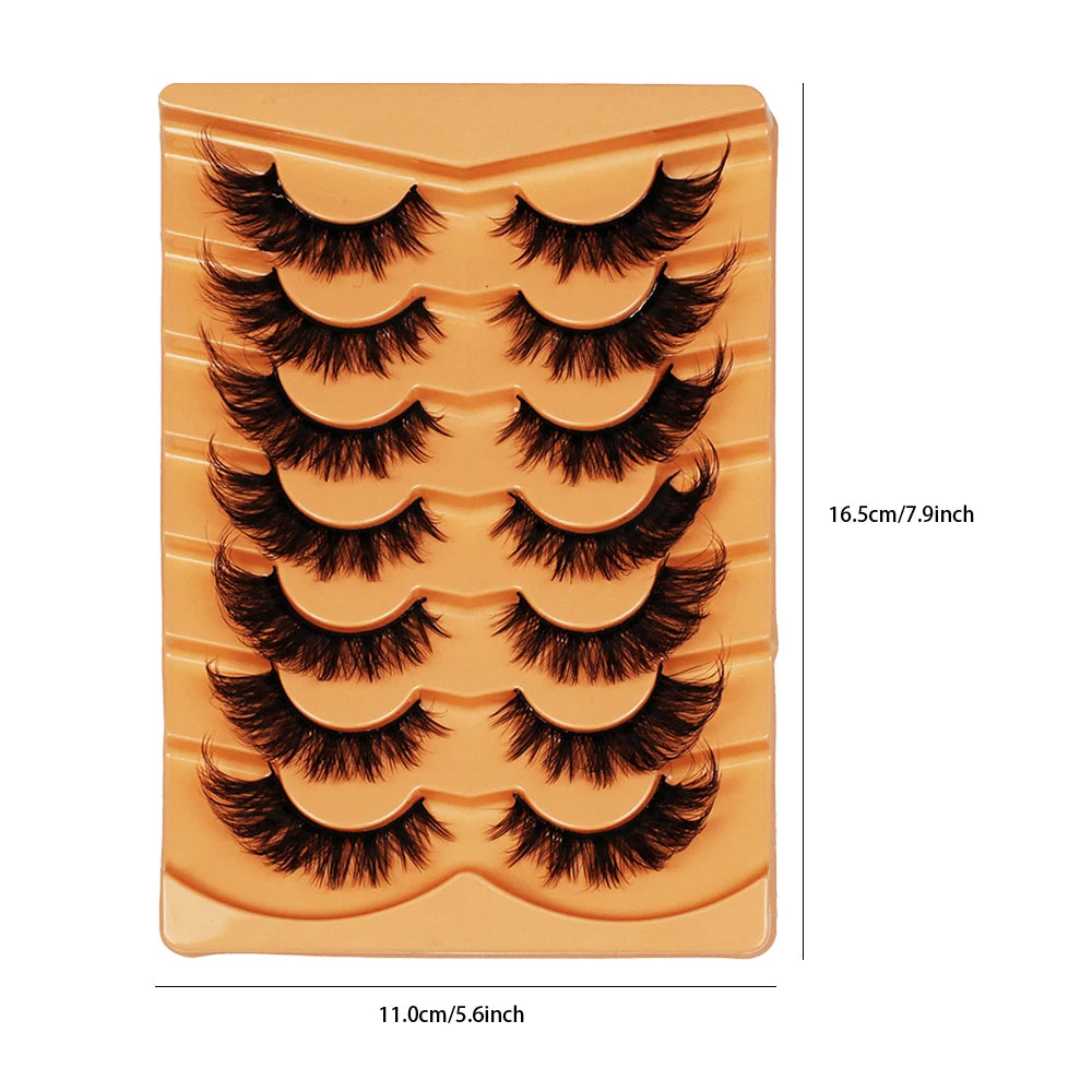 63 Pairs Cat Eye Lashes (9 Packs) – Wispy Manga Effect 5D Fluffy False Eyelashes with Winged Ends, Feather-Light Natural Look, Easy to Apply