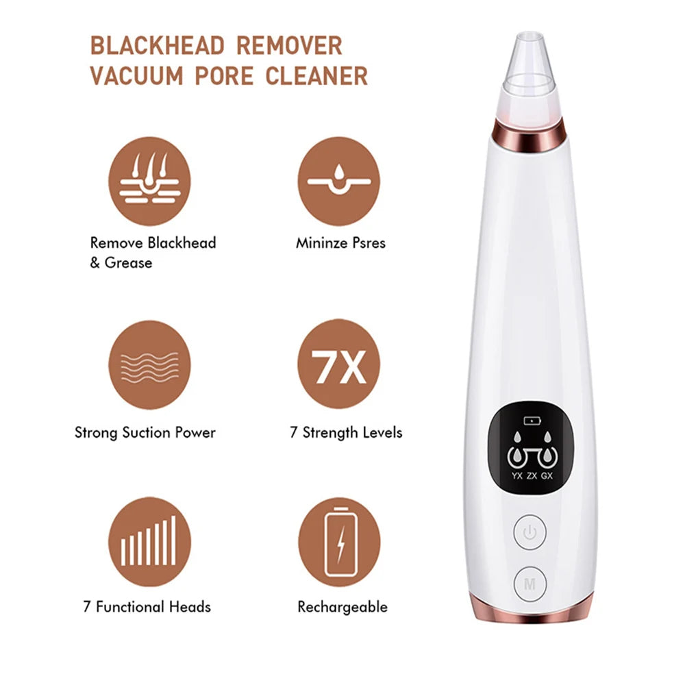 Blackhead Remover Vacuum  Electric Pore Cleaner, Acne & Black Spot Removal Facial Tool