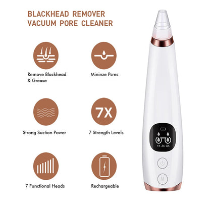 Blackhead Remover Vacuum  Electric Pore Cleaner, Acne & Black Spot Removal Facial Tool