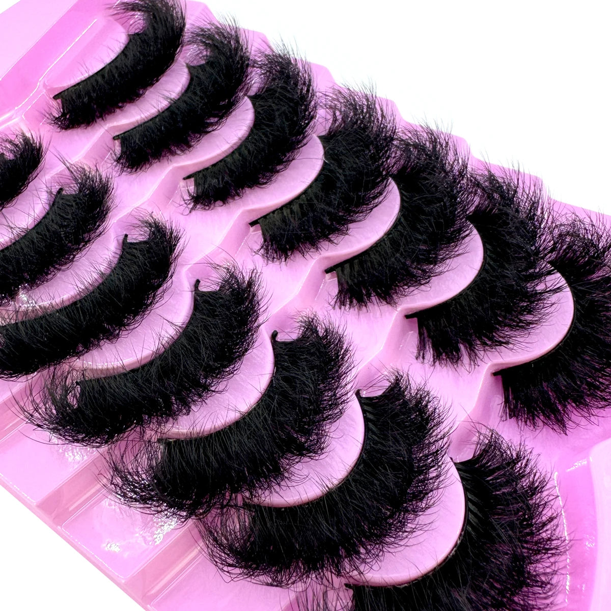 7 Pairs 3D Mink Lashes (15–25mm) – Bulk Faux Mink Eyelashes with Custom Box, Wispy Natural Look, Short Strip Lashes