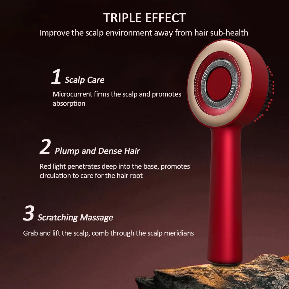 Electric Vibration Massage Comb Red Light Therapy Scalp Brush for Hair Growth, Anti Hair Loss & Hair Oil Applicator