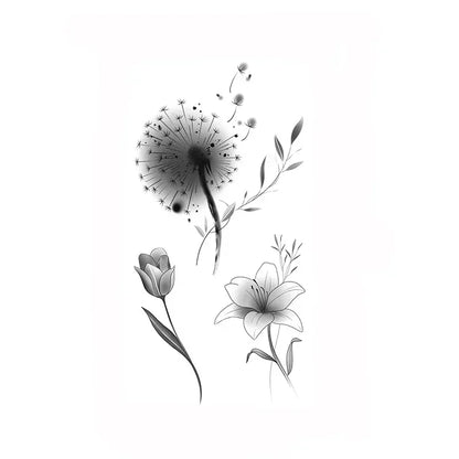 Temporary Tattoo Stickers – Butterfly, Rose, Bird, Feather & Dandelion Designs | Waterproof Fake Tattoos for Women & Men Body Art