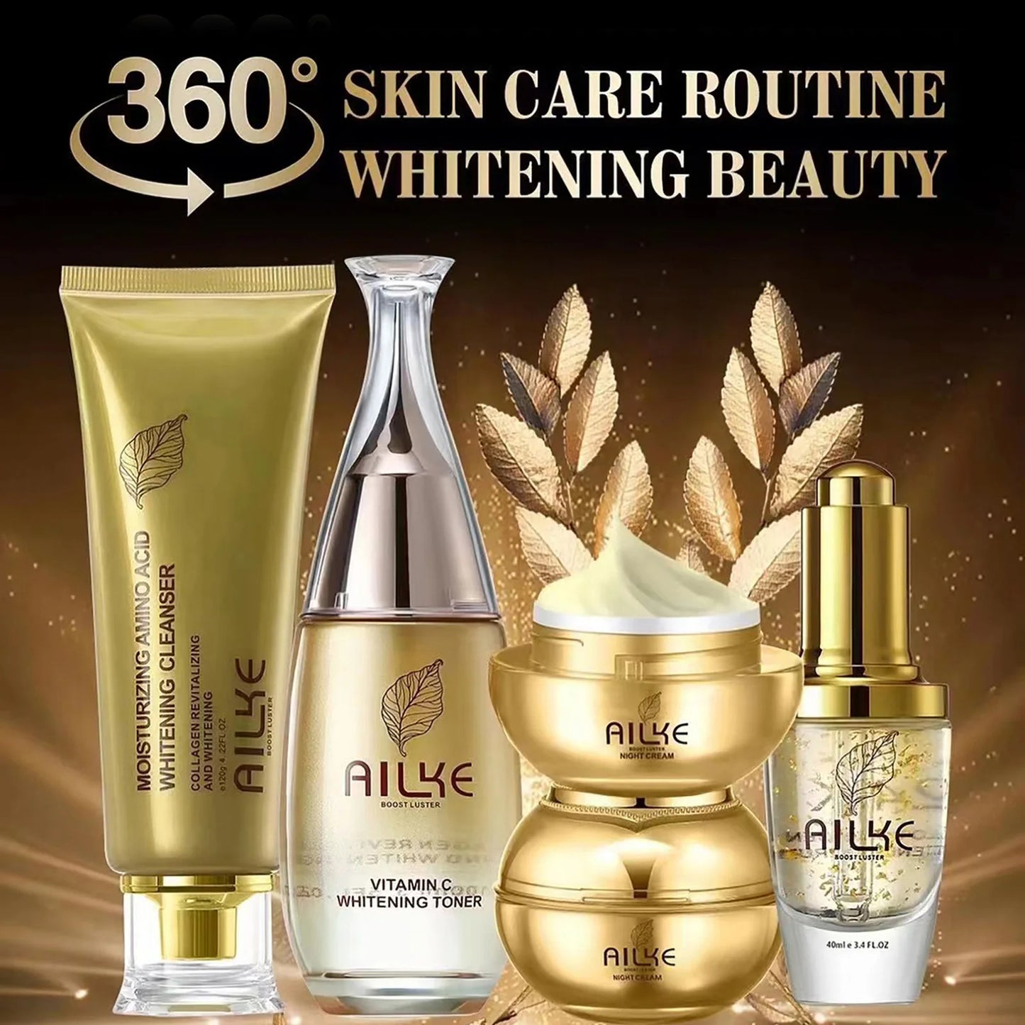 AILKE Women’s Facial Skincare Set  Deep Moisturizing, Brightening & Anti-Aging Night Cream Collection