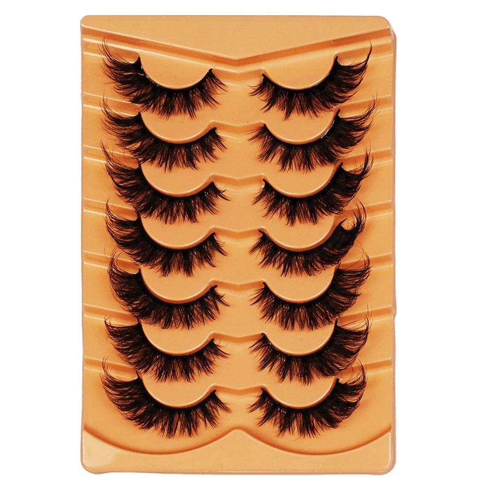 63 Pairs Cat Eye Lashes (9 Packs) – Wispy Manga Effect 5D Fluffy False Eyelashes with Winged Ends, Feather-Light Natural Look, Easy to Apply