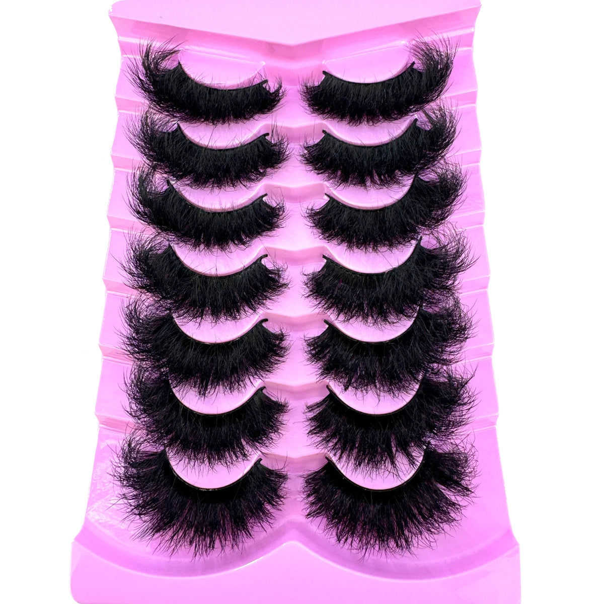 7 Pairs 3D Mink Lashes (15–25mm) – Bulk Faux Mink Eyelashes with Custom Box, Wispy Natural Look, Short Strip Lashes