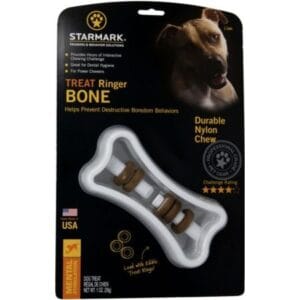 Starmark Ringer Bone – Interactive Dog Treat Toy